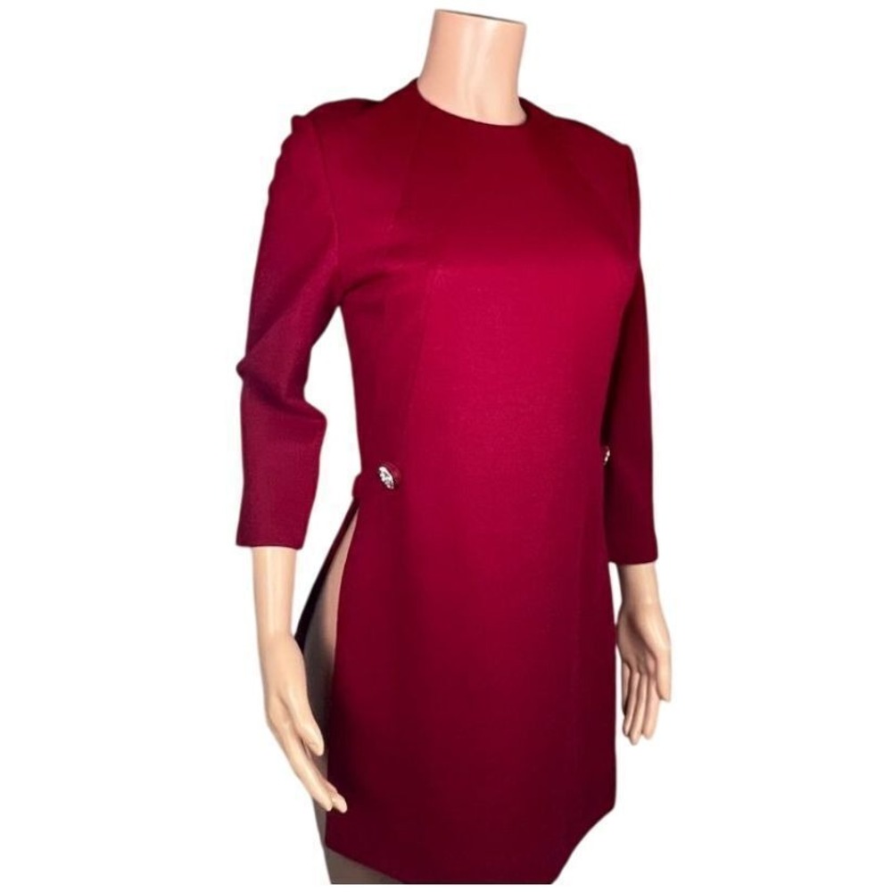 VTG Capriel Belgium Wool Tunic Dress 12, US 4, Red Mod 60s Space Age Minimalist‎
